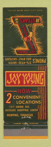 Matchbook Cover - Joy Young Chinese Restaurant Memphis TN