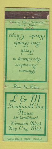 Matchbook Cover - L&M Steak Chop House Bay City MI WEAR
