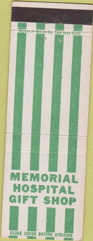 Matchbook Cover - Memorial Hospital Gift Shop Bakersfield CA