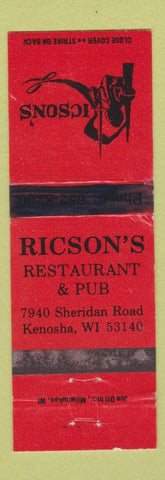 Matchbook Cover - Ricson's Restaurant Kenosha WI WORN
