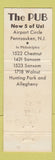Matchbook Cover - Pub Tiki Pennsauken NJ