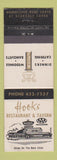 Matchbook Cover - Hook's Restaurant Tavern London ON