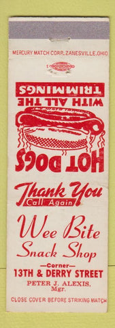 Matchbook Cover - Wee Bite Snack Shop