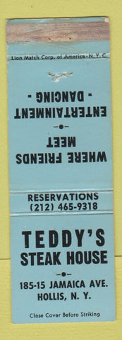 Matchbook Cover - Teddy's Steak House Hollis NY WEAR