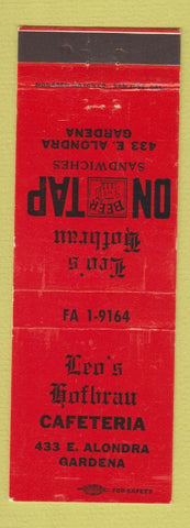 Matchbook Cover - Leo's Hofbrau Cafeteria Gardena CA