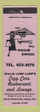 Matchbook Cover - Willie Lump Lump's Cozy Cove Restaurant Dania FL