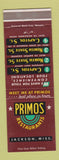 Matchbook Cover - Primos Restaurants Jackson MS
