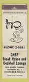 Matchbook Cover - Chef Steak House Hollywood FL WEAR