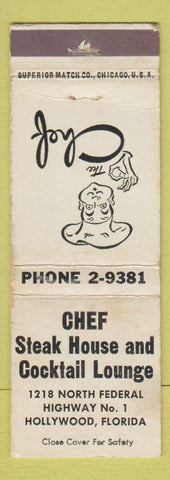 Matchbook Cover - Chef Steak House Hollywood FL WEAR