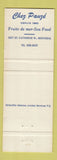 Matchbook Cover - Chez Pauze Restaurant Montreal QC