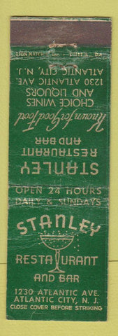 Matchbook Cover - Stanley Restaurant Atlantic City NJ WEAR