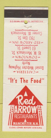 Matchbook Cover - Red Arrow Restaurants Manchester NH DD Bean