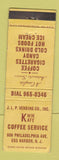 Matchbook Cover - Kwik Kafe Egg Harbor NJ WEAR