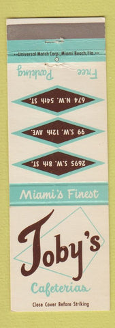 Matchbook Cover - Toby's Cafeterias Miami FL WEAR