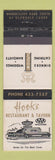 Matchbook Cover - Hook's Restaurant Tavern London ON