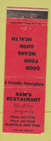Matchbook Cover - Sam's Restaurant Ellenville NY WEAR