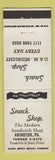 Matchbook Cover - Snack Shop Restaurant Abington PA