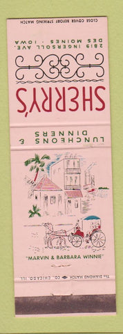 Matchbook Cover - Sherry's Restaurant Des Moines IA