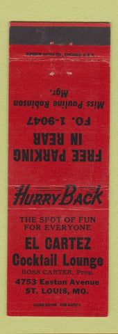 Matchbook Cover - El Cartez Cocktail Lounge St Louis MO