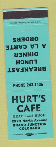 Matchbook Cover - Hurt's Cafe Grand Junction Colorado
