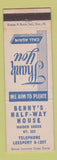 Matchbook Cover - Benny's Half Way House Maiden Creek PA