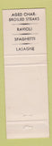 Matchbook Cover - Casa Grisanti Louisville KY restaurant WEAR