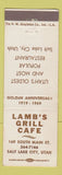 Matchbook Cover - Lamb's Grill Cafe Salt Lake City UT