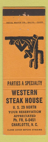 Matchbook Cover - Western Steak House Charlotte NC