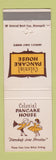 Matchbook Cover - Colonial Pancake House Minneapolis MN Grand Forks ND
