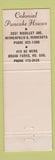 Matchbook Cover - Colonial Pancake House Minneapolis MN Grand Forks ND