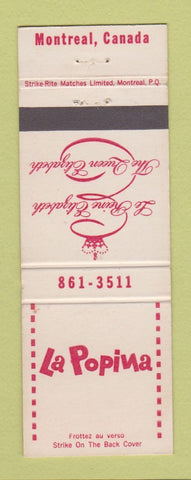 Matchbook Cover - La Popina Montreal QC