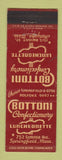 Matchbook Cover - Bottoni Confectionery Luncheonette Springfield MA