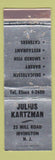 Matchbook Cover - Julius Kartzman Deli Irvington NJ WEAR