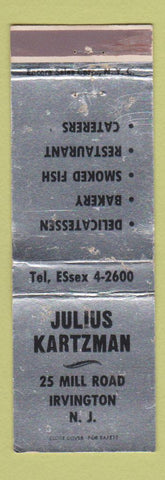 Matchbook Cover - Julius Kartzman Deli Irvington NJ WEAR