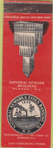 Matchbook Cover - National JNEwark Essex Banking NJ
