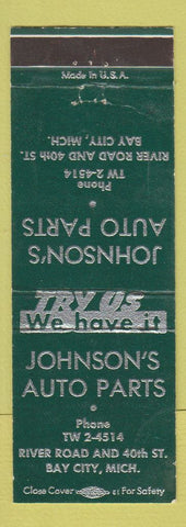 Matchbook Cover - Johnson's Auto Parts Bay City MI WEAR