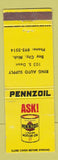 Matchbook Cover - Pennzoil oil gas Ring Auto Supply Bay City MI