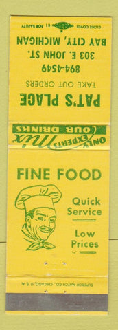 Matchbook Cover - Pat's Place Bay City MI