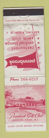 Matchbook Cover - Pennbrook Golf Club Basking Ridge NJ WEAR