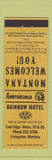 Matchbook Cover - Rainbow Motel Livingston MT Perkins Americana