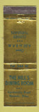 Matchbook Cover - Hill's Dining Room Hyannis MA WEAR