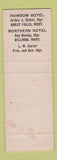 Matchbook Cover - Hotel Rainbow Great Falls MT SAMPLE