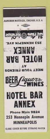 Matchbook Cover - Hotel Bar Annex Minneapolis MN WEAR