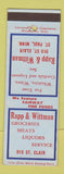 Matchbook Cover - Rapp & Wittman Grocery St Paul MN