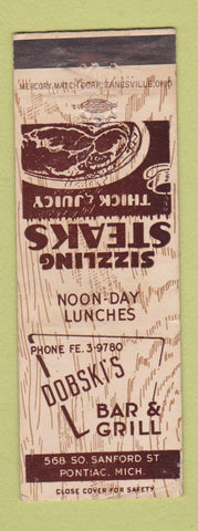 Matchbook Cover - Dobski's Bar and Grill Pontiac MI