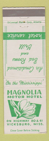 Matchbook Cover - Magnolia Motor Hotel Vicksburg MS