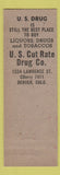 Matchbook Cover - US Cut Rate Drug Store Denver Colorado