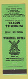 Matchbook Cover - Windmill Motel Grand Rapids MI