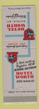 Matchbook Cover - Hotel Worth Buffalo NY