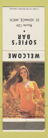 Matchbook Cover - Sofe's Bar St Ignace MI pinup WEAR